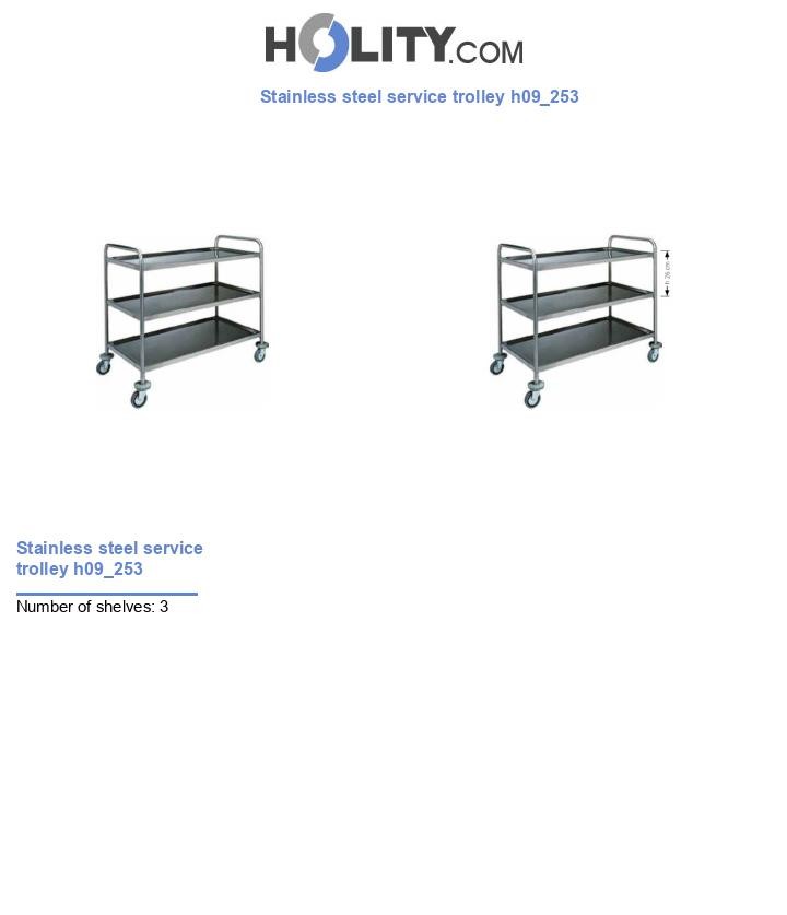 Stainless steel service trolley h09_253