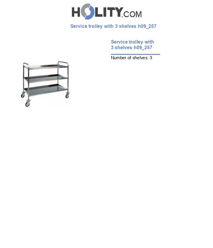 Service trolley with 3 shelves h09_257