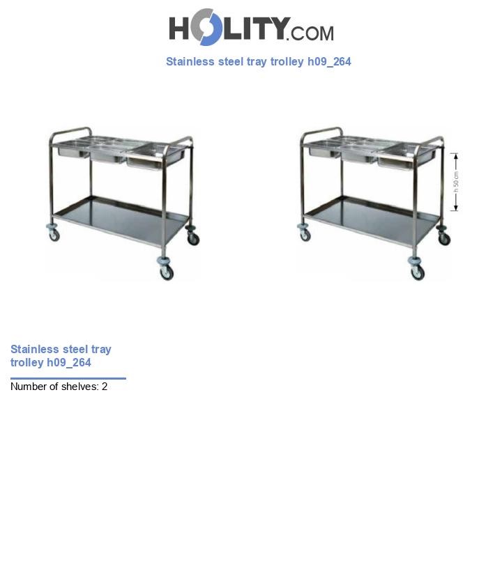Stainless steel tray trolley h09_264