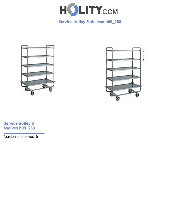 Service trolley 5 shelves h09_268