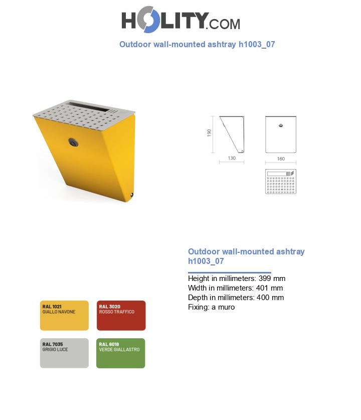 Outdoor wall-mounted ashtray h1003_07