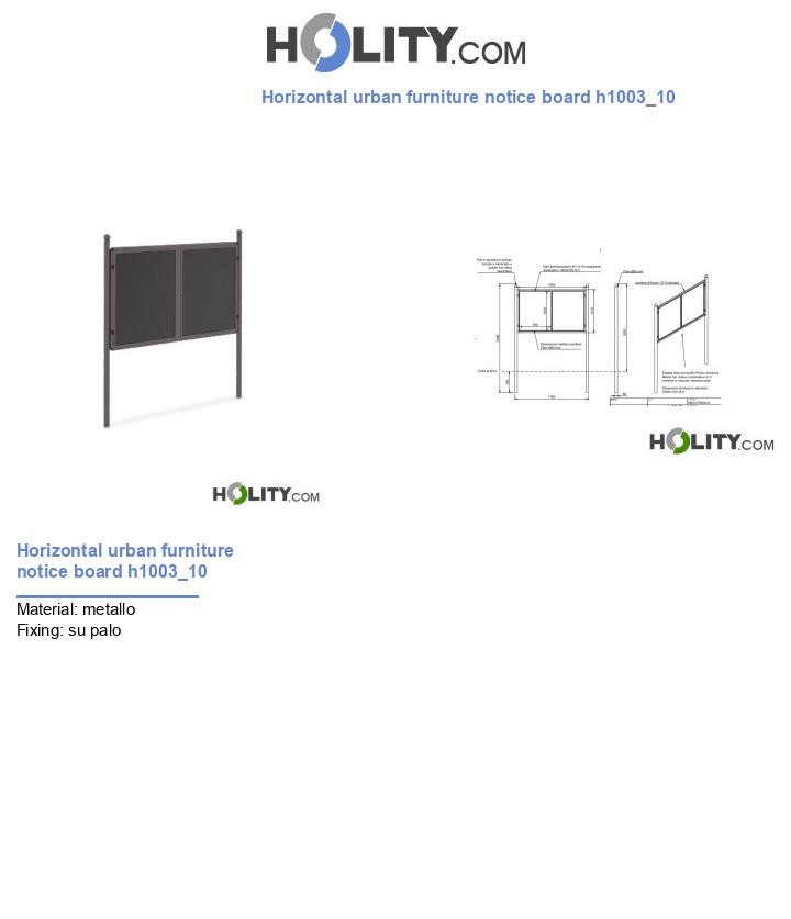 Horizontal urban furniture notice board h1003_10