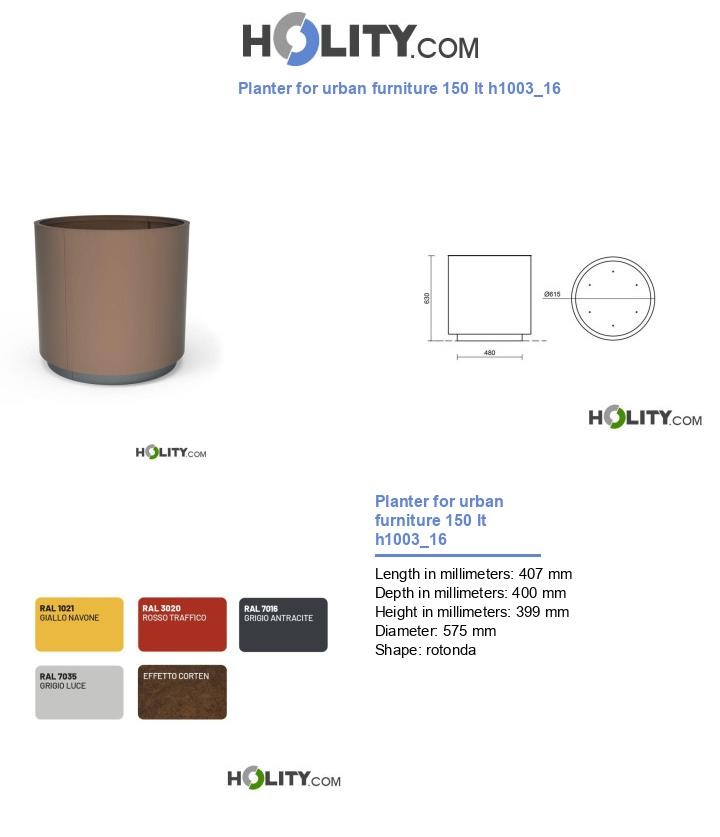 Planter for urban furniture 150 lt h1003_16