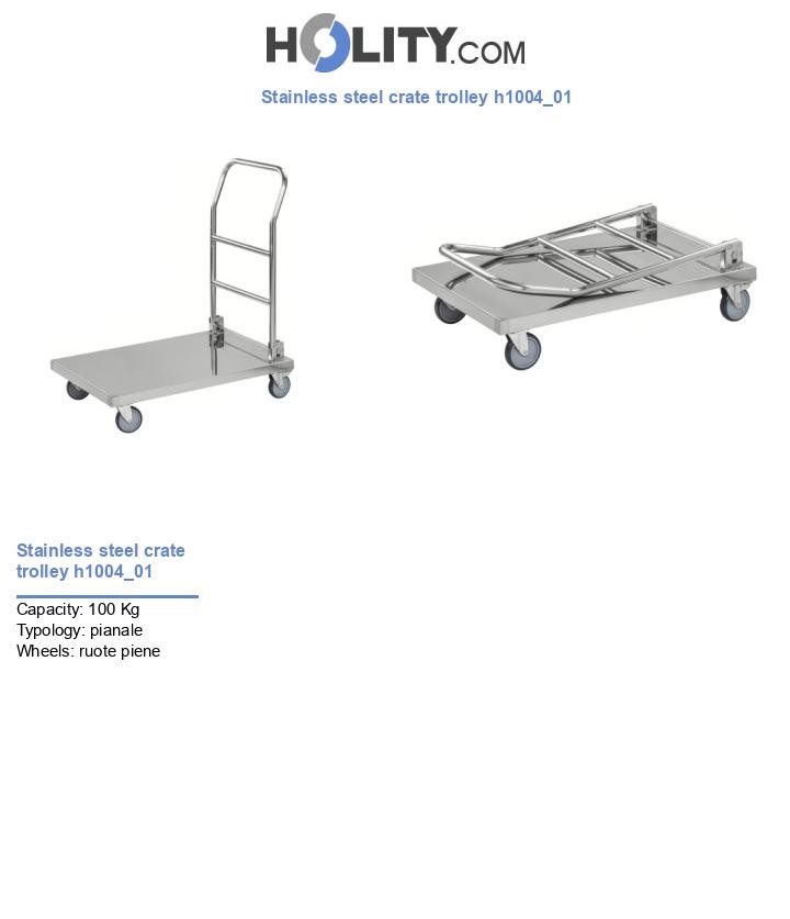 Stainless steel crate trolley h1004_01