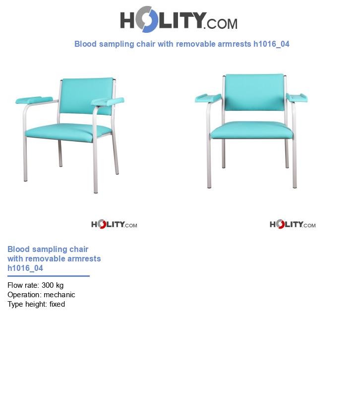 Blood sampling chair with removable armrests h1016_04