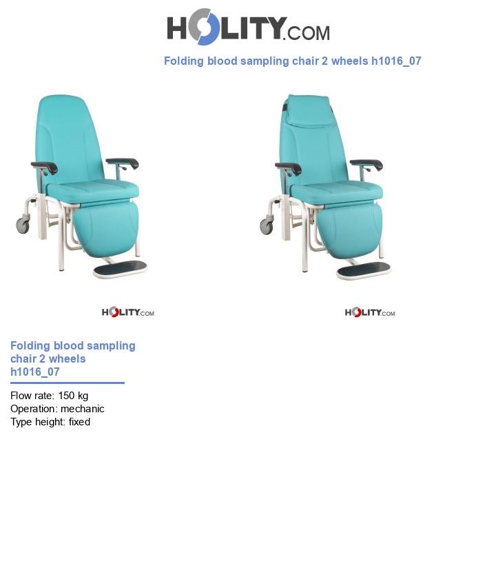 Folding blood sampling chair 2 wheels h1016_07