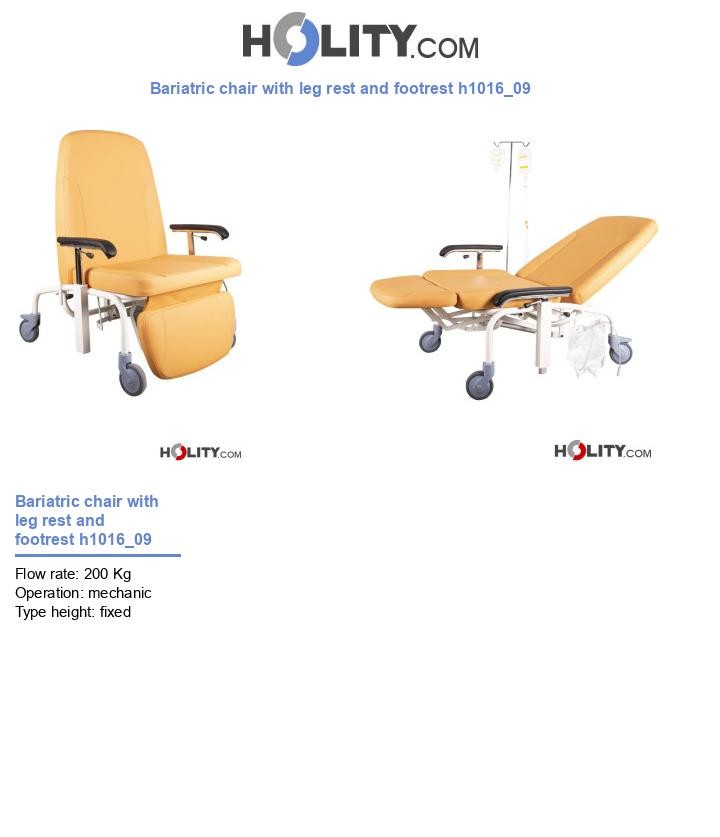 Bariatric chair with leg rest and footrest h1016_09