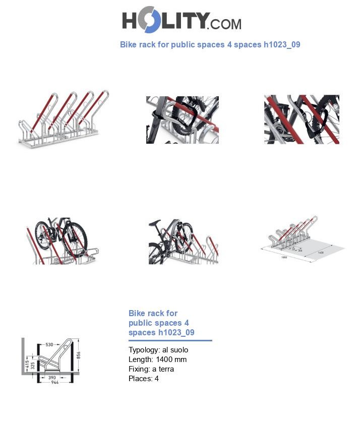 Bike rack for public spaces 4 spaces h1023_09