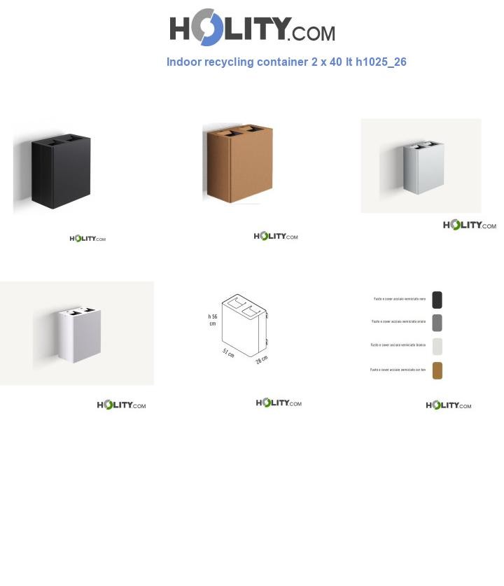 Indoor recycling container 2 x 40 lt h1025_26