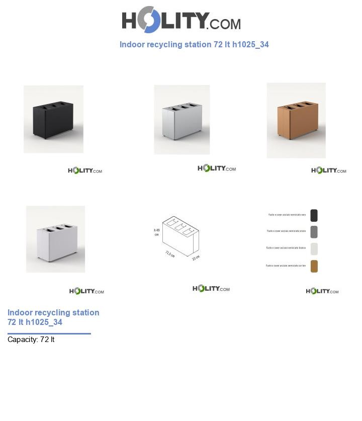Indoor recycling station 72 lt h1025_34
