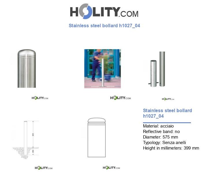 Stainless steel bollard h1027_04