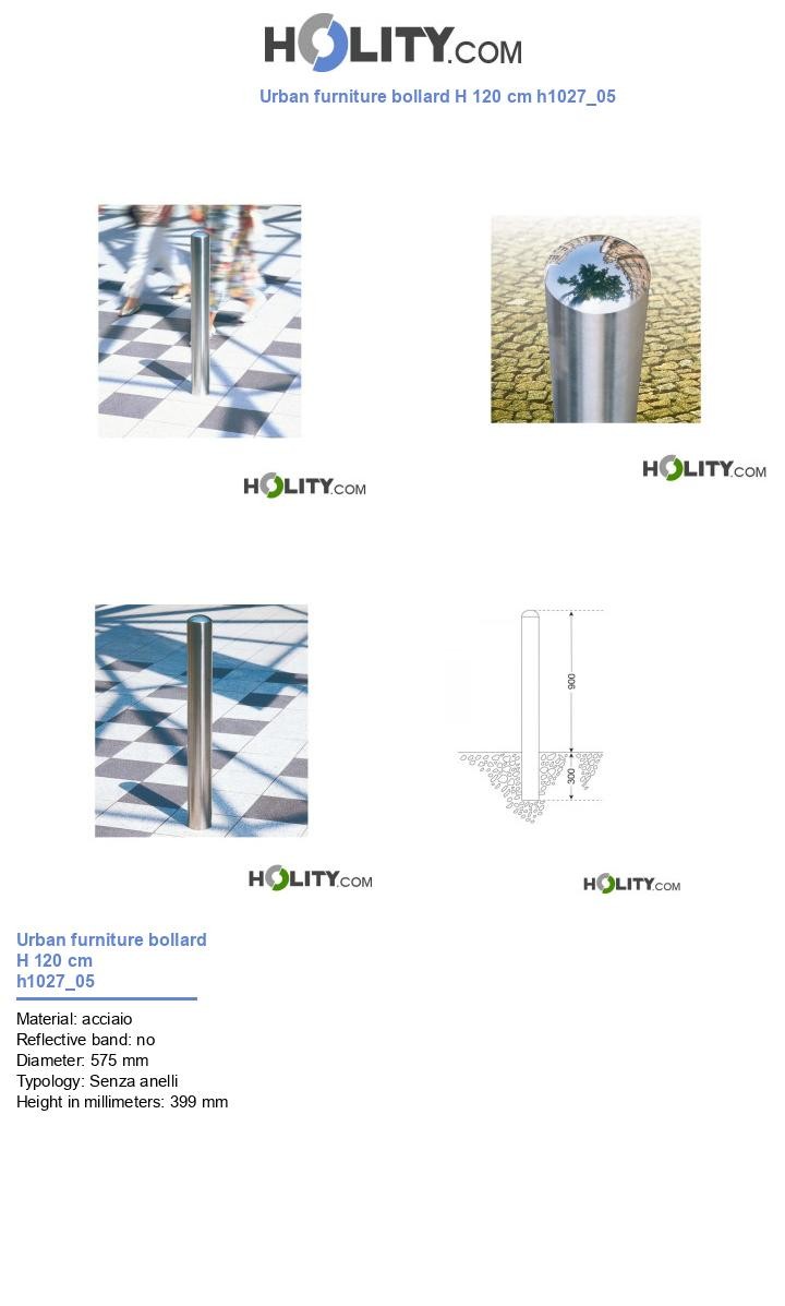 Urban furniture bollard H 120 cm h1027_05