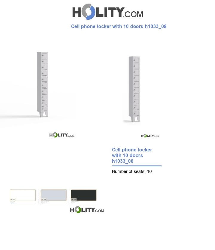 Cell phone locker with 10 doors h1033_08