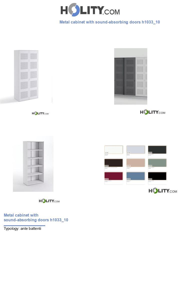 Metal cabinet with sound-absorbing doors h1033_10