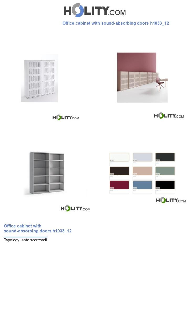 Office cabinet with sound-absorbing doors h1033_12