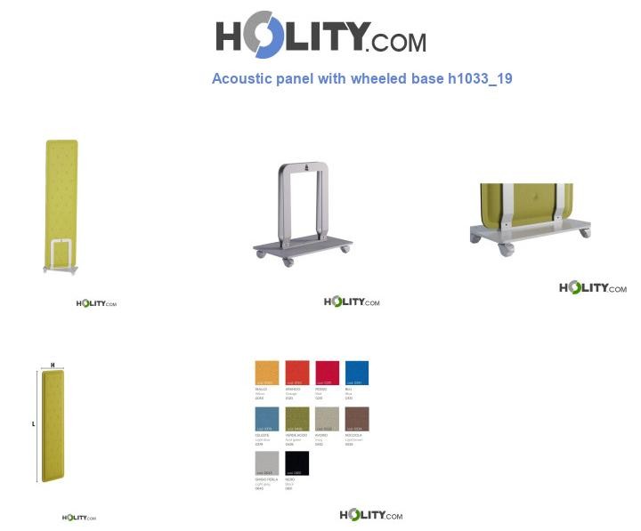 Acoustic panel with wheeled base h1033_19