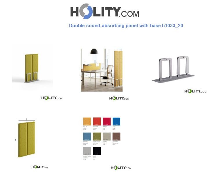 Double sound-absorbing panel with base h1033_20