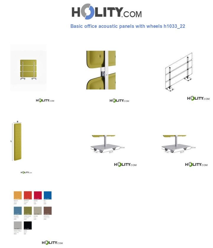 Basic office acoustic panels with wheels h1033_22