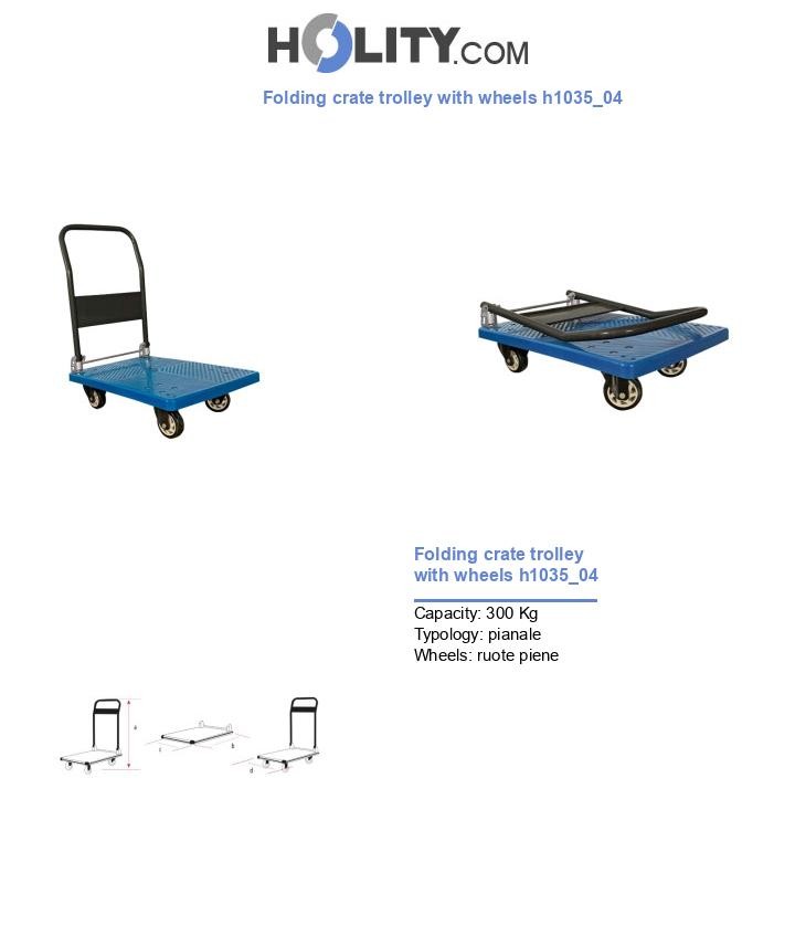 Folding crate trolley with wheels h1035_04
