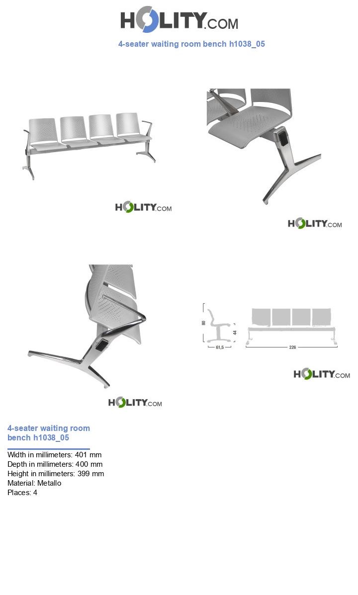 4-seater waiting room bench h1038_05