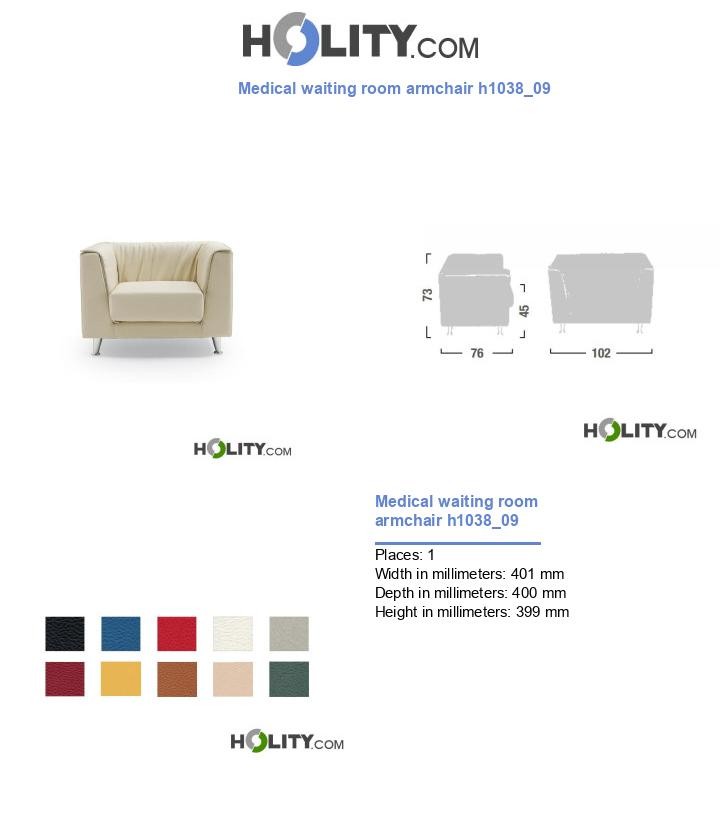 Medical waiting room armchair h1038_09