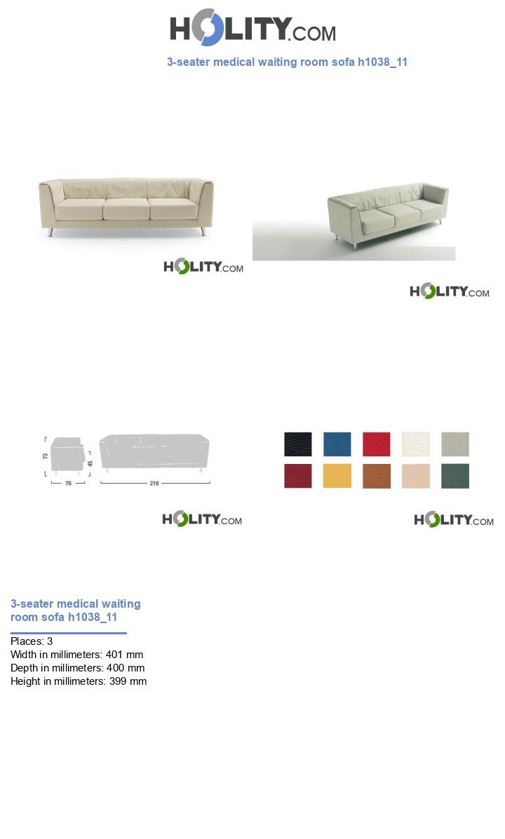 3-seater medical waiting room sofa h1038_11