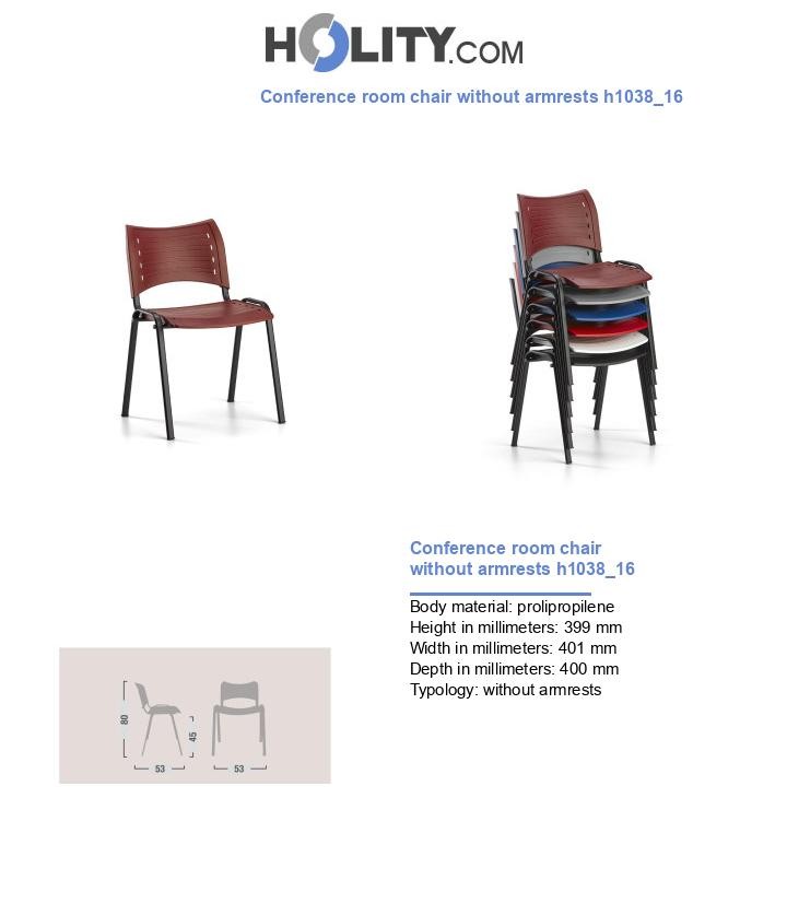 Conference room chair without armrests h1038_16