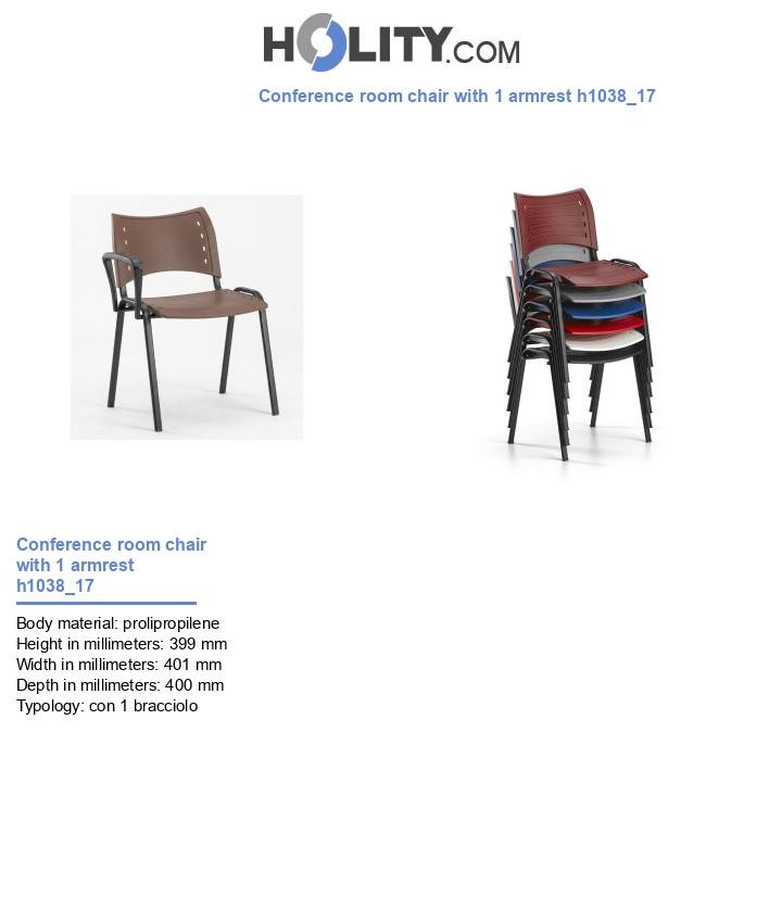Conference room chair with 1 armrest h1038_17