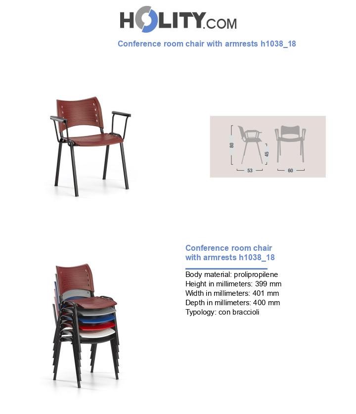 Conference room chair with armrests h1038_18