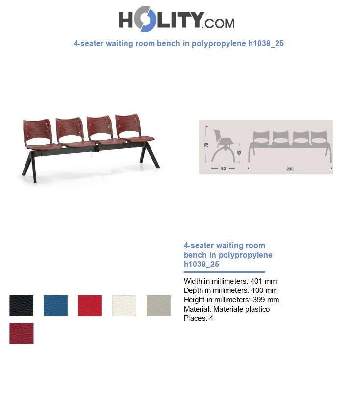 4-seater waiting room bench in polypropylene h1038_25