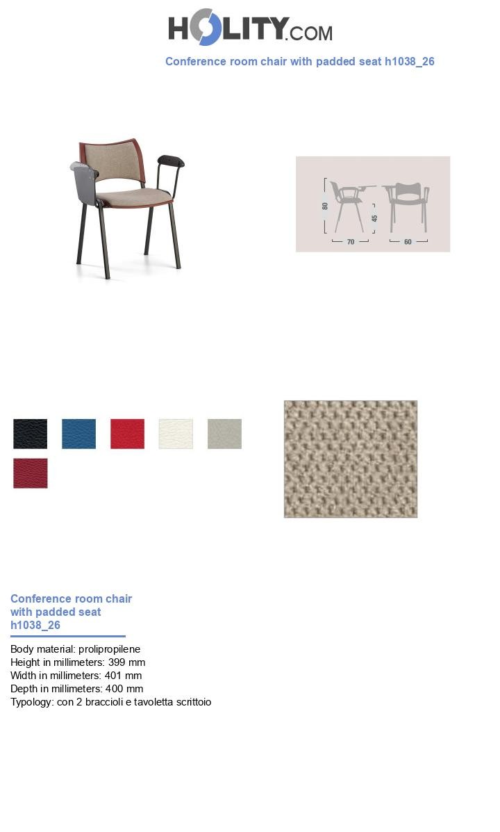 Conference room chair with padded seat h1038_26