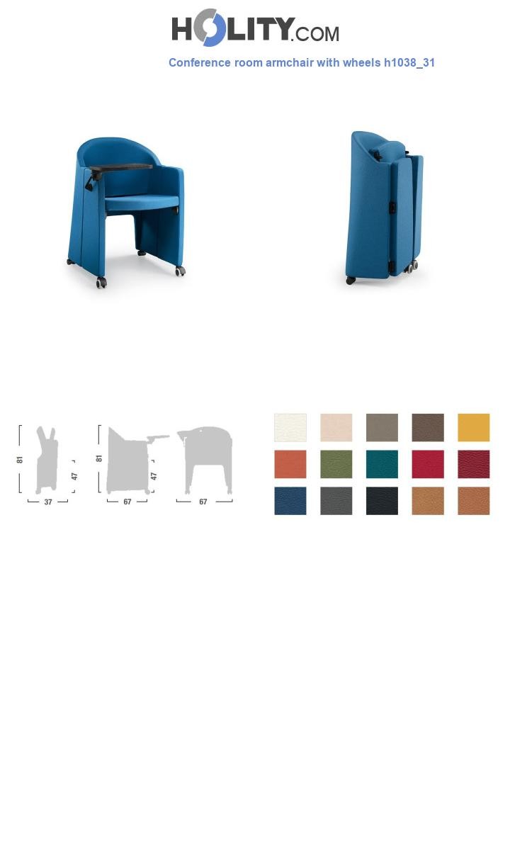 Conference room armchair with wheels h1038_31