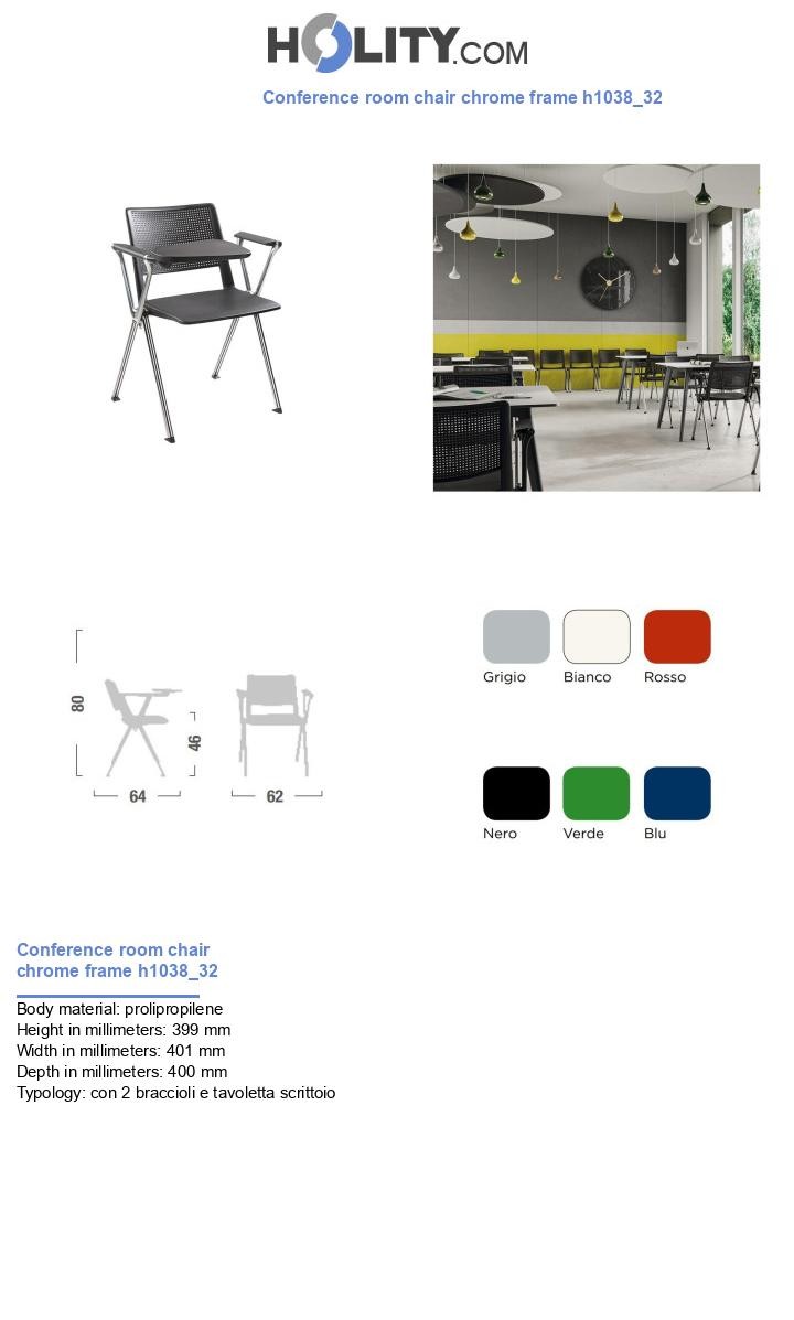 Conference room chair chrome frame h1038_32