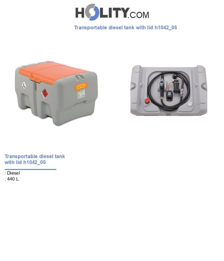 Transportable diesel tank with lid h1042_05