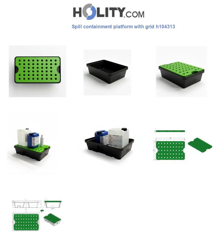 Spill containment platform with grid h104313