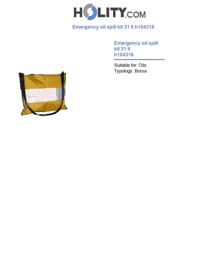 Emergency oil spill kit 31 lt h104316