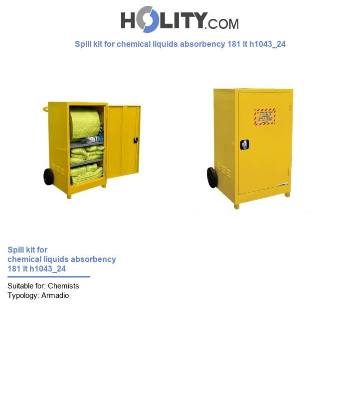 Spill kit for chemical liquids absorbency 181 lt h1043_24