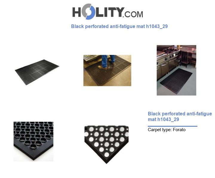 Black perforated anti-fatigue mat h1043_29