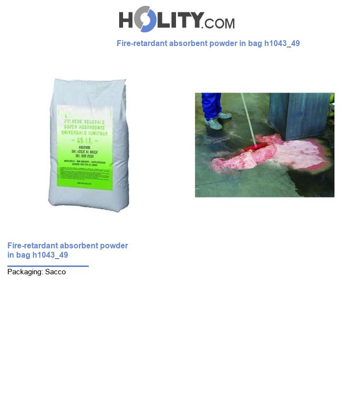Fire-retardant absorbent powder in bag h1043_49