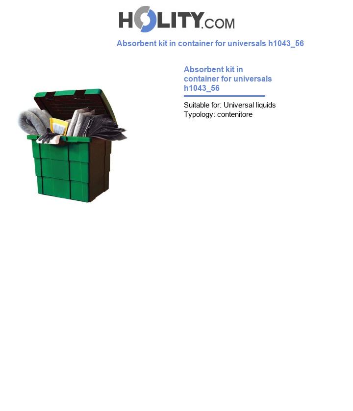 Absorbent kit in container for universals h1043_56
