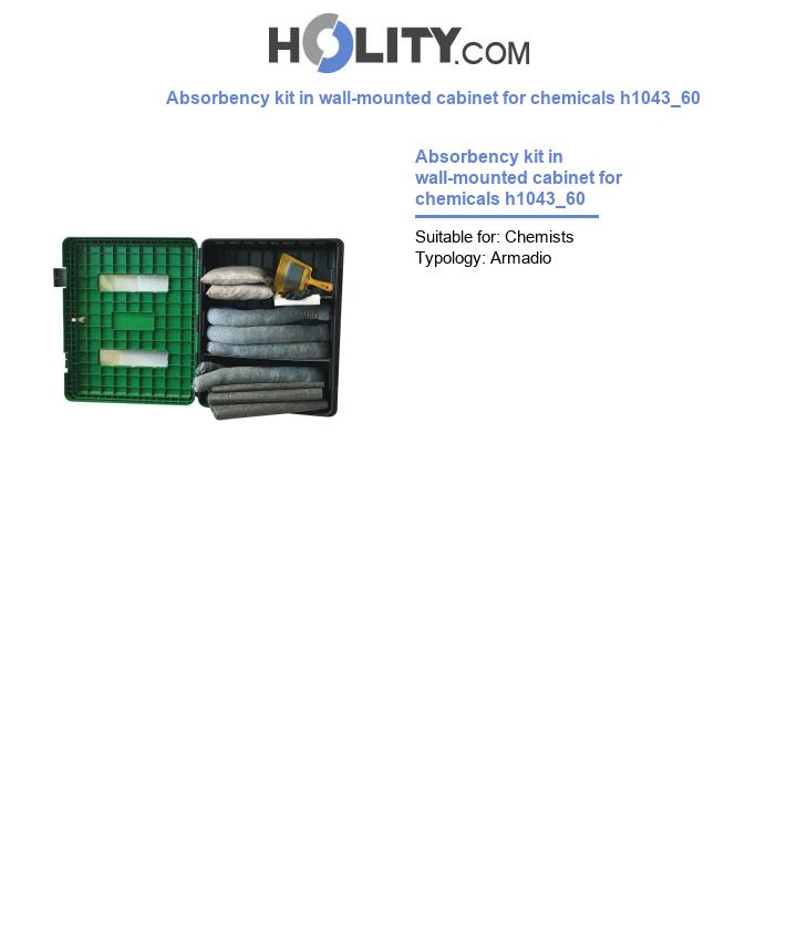 Absorbency kit in wall-mounted cabinet for chemicals h1043_60