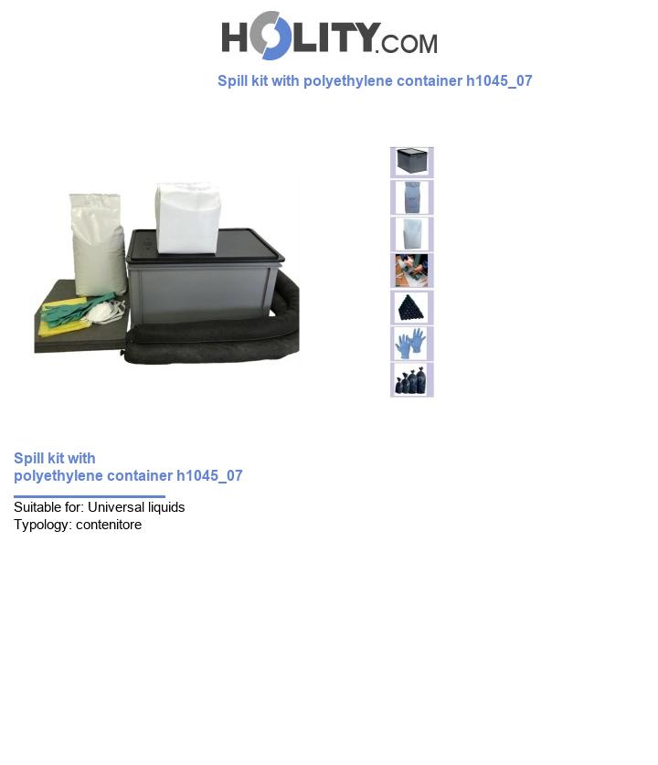 Spill kit with polyethylene container h1045_07