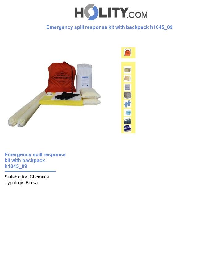 Emergency spill response kit with backpack h1045_09