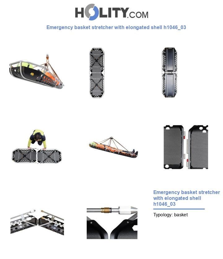 Emergency basket stretcher with elongated shell h1046_03