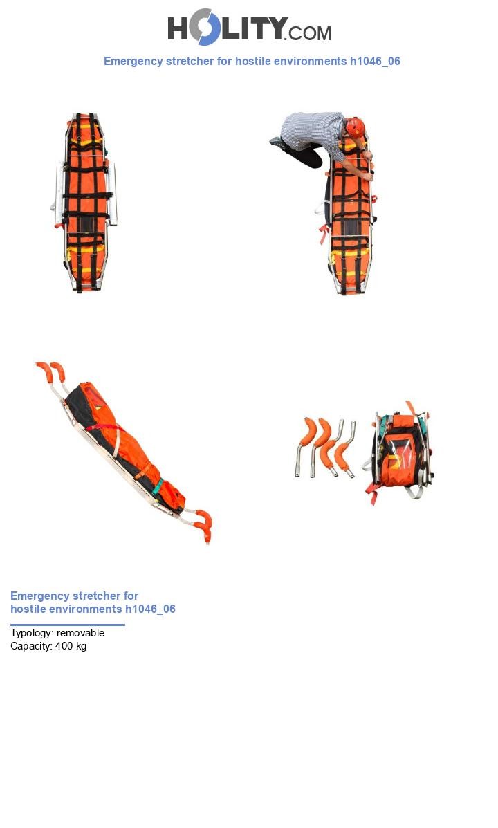 Emergency stretcher for hostile environments h1046_06