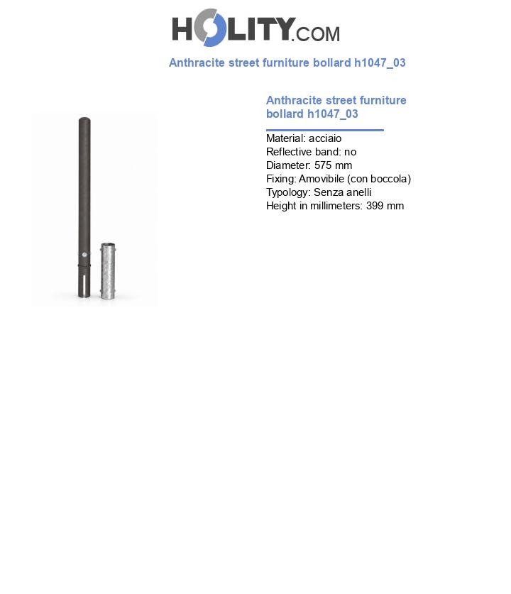 Anthracite street furniture bollard h1047_03
