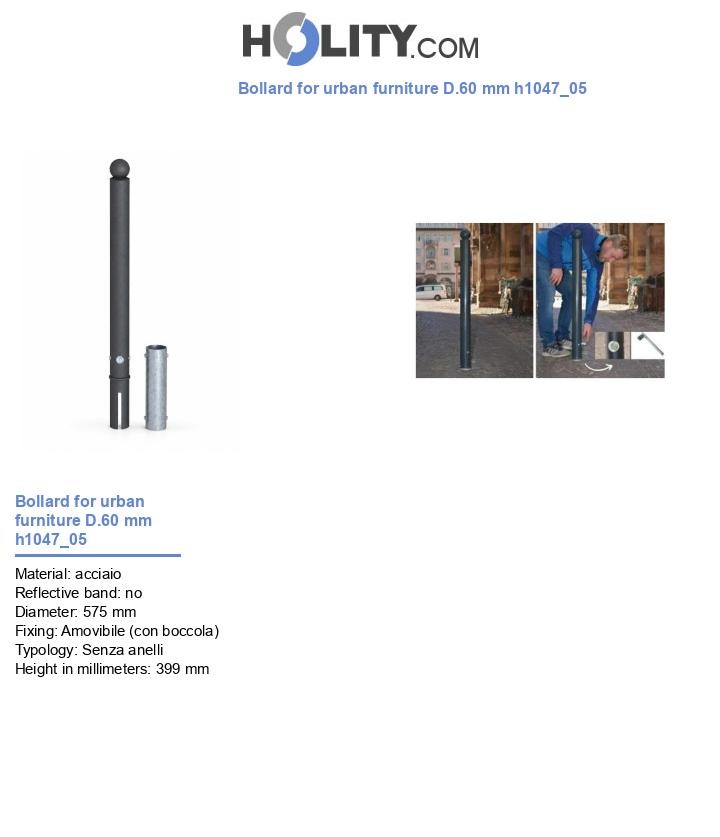 Bollard for urban furniture D.60 mm h1047_05