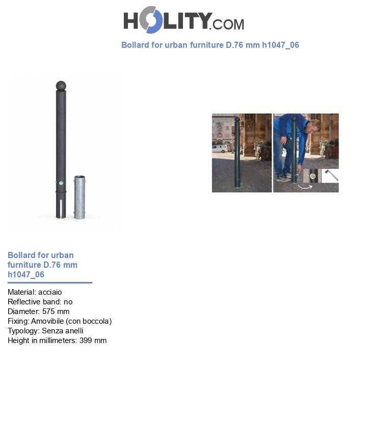 Bollard for urban furniture D.76 mm h1047_06