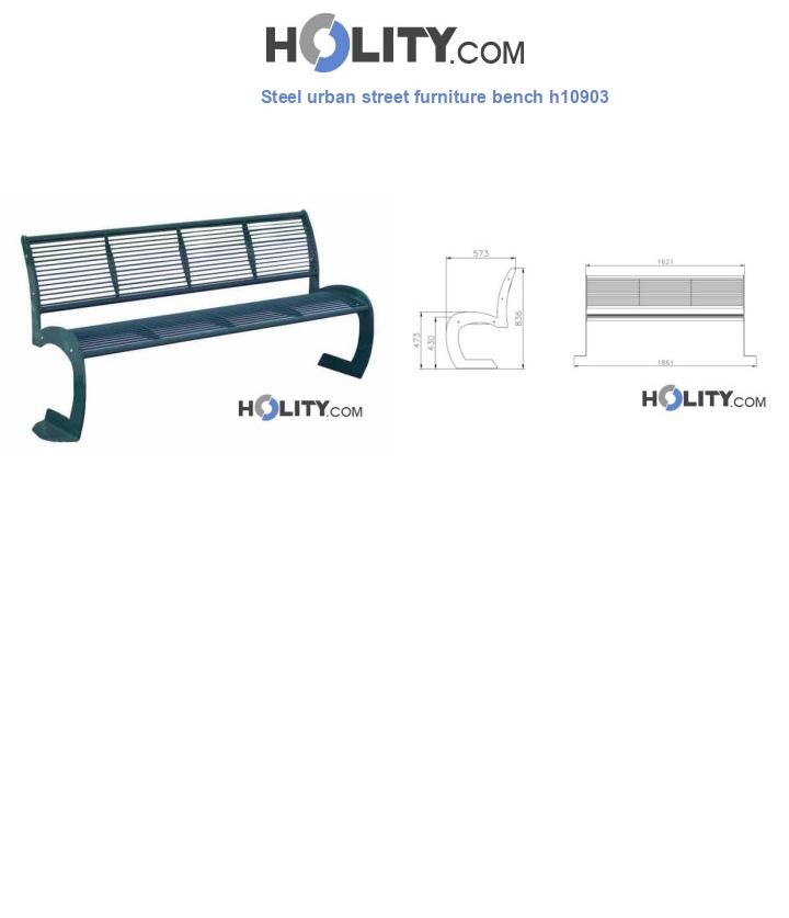 Steel urban street furniture bench h10903