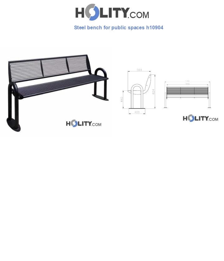 Steel bench for public spaces h10904